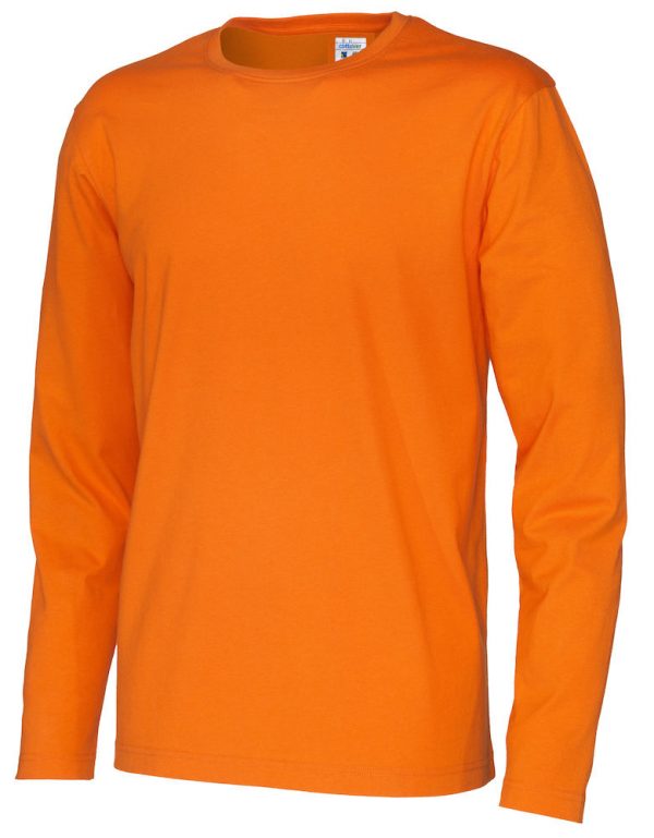 pitkähihainen t-paita luomupuuvillaa oranssi