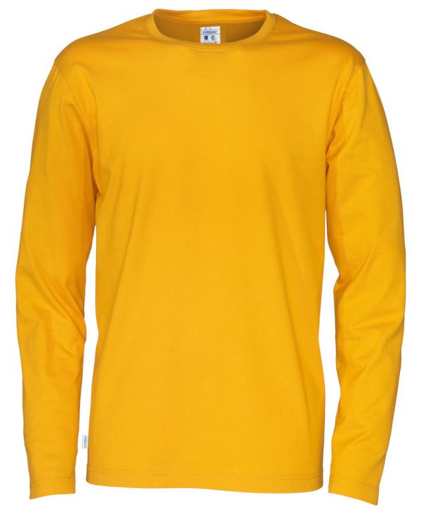 pitkähihainen t-paita luomupuuvillaa keltainen